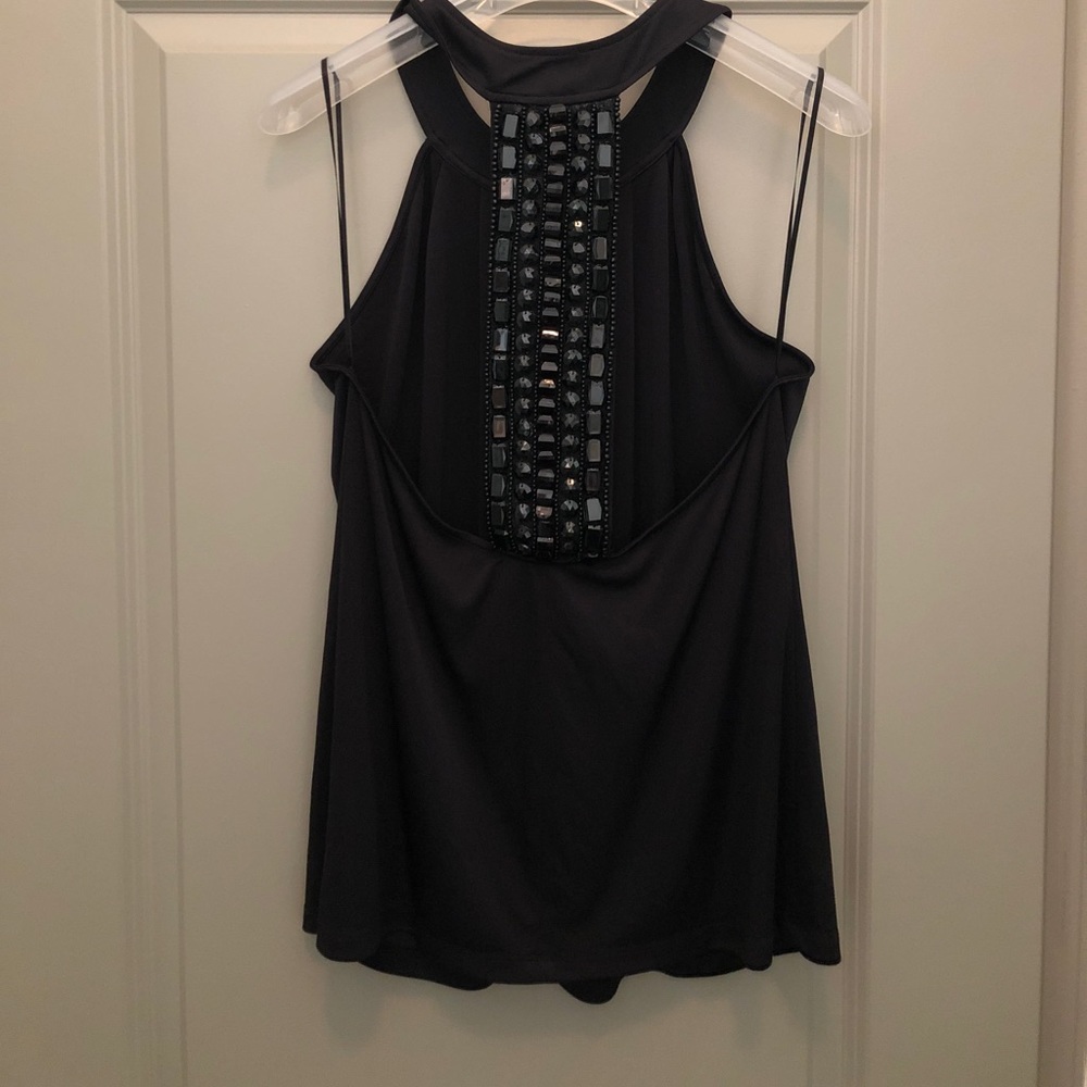Black Erato Halter With Beading Detail Size 10